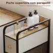 CASSETTIERA SALVASPAZIO CON 4 CASSETTI PIEGHEVOLI IN TESSUTO, ACCIAIO E LEGNO, 20X47X84.5 CM, MULTICOLORE
