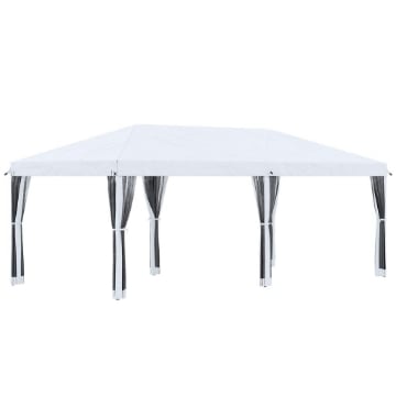 GAZEBO DA GIARDINO 6X3 M PIEGHEVOLE CON ZANZARIERA E BORSA DI TRASPORTO, CREMA
