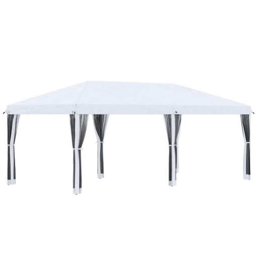 GAZEBO DA GIARDINO 6X3 M PIEGHEVOLE CON ZANZARIERA E BORSA DI TRASPORTO, CREMA