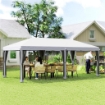 GAZEBO DA GIARDINO 6X3 M PIEGHEVOLE CON ZANZARIERA E BORSA DI TRASPORTO, CREMA