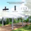 GAZEBO DA GIARDINO 6X3 M PIEGHEVOLE CON ZANZARIERA E BORSA DI TRASPORTO, CREMA