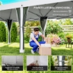 GAZEBO DA GIARDINO 6X3 M PIEGHEVOLE CON ZANZARIERA E BORSA DI TRASPORTO, CREMA