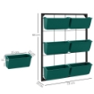 ORTO VERTICALE DA PARETE A 3 LIVELLI CON 6 VASI, IN ACCIAIO E PLASTICA, 52X14X66 CM, VERDE
