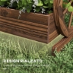 FIORIERA DA ESTERNO A 3 LIVELLI CON RUOTE DECORATIVE IN LEGNO DI ABETE CARBONIZZATO, 62X61X57 CM