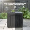 BAULE DA GIARDINO 121L IN PLASTICA CON MANIGLIE E IMPERMEABILE, 56X45X53 CM, NERO