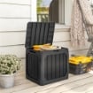 BAULE DA GIARDINO 121L IN PLASTICA CON MANIGLIE E IMPERMEABILE, 56X45X53 CM, NERO