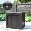 BAULE DA GIARDINO 121L IN PLASTICA CON MANIGLIE E IMPERMEABILE, 56X45X53 CM, NERO