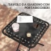 SET 2 SEDIE SDRAIO A GRAVITÓ ZERO PIEGHEVOLI CON SCHIENALE REGOLABILE E TAVOLINO, NERO