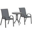 SET DA GIARDINO 3PZ CON 2 SEDIE DA GIARDINO 54X71X93 CM E TAVOLINO ROTONDO 60X71 CM IN ACCIAIO GRIGIO SCURO