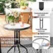 SET DA GIARDINO 3PZ CON 2 SEDIE DA GIARDINO 54X71X93 CM E TAVOLINO ROTONDO 60X71 CM IN ACCIAIO GRIGIO SCURO
