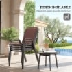 SET 4 SEDIE DA GIARDINO IMPILABILI CON BRACCIOLI CURVI, IN ACCIAIO E TESSUTO TRASPIRANTE, 54X71X93 CM, MARRONE