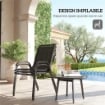 SET 2 SEDIE DA GIARDINO IMPILABILI CON BRACCIOLI CURVI, IN ACCIAIO E TESSUTO TRASPIRANTE, 54X71X93 CM, NERO