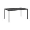 TAVOLO DA GIARDINO A DOGHE PER 6 PERSONE IN ACCIAIO E ALLUMINIO, 145X90X74 CM, GRIGIO SCURO