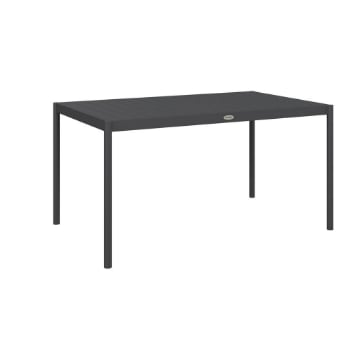 TAVOLO DA GIARDINO A DOGHE PER 6 PERSONE IN ACCIAIO E ALLUMINIO, 145X90X74 CM, GRIGIO SCURO