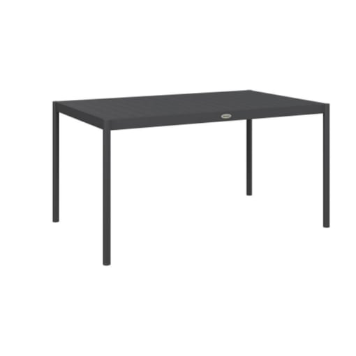 TAVOLO DA GIARDINO A DOGHE PER 6 PERSONE IN ACCIAIO E ALLUMINIO, 145X90X74 CM, GRIGIO SCURO