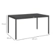 TAVOLO DA GIARDINO A DOGHE PER 6 PERSONE IN ACCIAIO E ALLUMINIO, 145X90X74 CM, GRIGIO SCURO