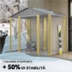 CASETTA PORTA ATTREZZI CON PORTE SCORREVOLI E 4 PRESE D'ARIA, IN ACCIAIO E PP 196X236X208 CM, GRIGIO CHIARO