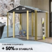 CASETTA PORTA ATTREZZI CON PORTE SCORREVOLI E 4 PRESE D'ARIA, IN ACCIAIO E PP 196X236X208 CM, GRIGIO SCURO