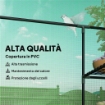 SERRA DA GIARDINO CON 2 MENSOLE A 3 LIVELLI E INGRESSO A ZIP, IN ACCIAIO E PE, 142X73X195 CM, VERDE