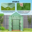 SERRA DA GIARDINO CON 2 MENSOLE A 3 LIVELLI E INGRESSO A ZIP, IN ACCIAIO E PE, 142X73X195 CM, VERDE
