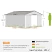 CASETTA DA GIARDINO 3.4X3.8X2 M IN ACCIAIO CON DOPPIA PORTA SCORREVOLE E TETTO INCLINATO, ARGENTO