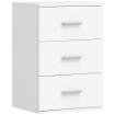 COMODINO CON 3 CASSETTI MODERNO E MULTIUSO PER CAMERA E SALOTTO, 40X35X60 CM, BIANCO