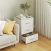 COMODINO CON 3 CASSETTI MODERNO E MULTIUSO PER CAMERA E SALOTTO, 40X35X60 CM, BIANCO