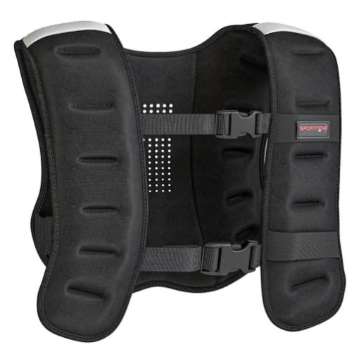 GIUBBOTTO ZAVORRATO 8 KG CON CINGHIE REGOLABILI E STRISCE RIFLETTENTI, IN NEOPRENE E SABBIA, 43X33 CM, NERO