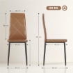 SET DI 4 SEDIE DA PRANZO MODERNE CON SCHIENALE ALTO IN FINTA PELLE E ACCIAIO, 41X50X97 CM, MARRONE