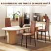 SET DI 4 SEDIE DA PRANZO MODERNE CON SCHIENALE ALTO IN FINTA PELLE E ACCIAIO, 41X50X97 CM, MARRONE
