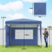 GAZEBO PIEGHEVOLE 3X3 M CON PARETI E ALTEZZA REGOLABILE, PROTEZIONE UV 50+, BLU SCURO