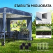 GAZEBO PIEGHEVOLE 3X3 M CON PARETI E ALTEZZA REGOLABILE, PROTEZIONE UV 50+, BLU SCURO