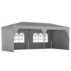 GAZEBO PIEGHEVOLE 3X6 M CON PARETI E ALTEZZA REGOLABILE, PROTEZIONE UV 50+, GRIGIO CHIARO