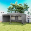 GAZEBO PIEGHEVOLE 3X6 M CON PARETI E ALTEZZA REGOLABILE, PROTEZIONE UV 50+, GRIGIO CHIARO