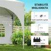 GAZEBO DA GIARDINO PIEGHEVOLE 3X6 M CON PARETI RIMOVIBILI E BORSA DI TRASPORTO, BIANCO