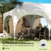 GAZEBO DA GIARDINO PIEGHEVOLE 3X6 M CON PARETI RIMOVIBILI E BORSA DI TRASPORTO, BIANCO