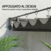 PERGOLA ADDOSSATA 3X3 M CON TETTO RETRATTILE SCORREVOLE UV30+ E FORI DI DRENAGGIO, GRIGIO SCURO