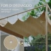 PERGOLA ADDOSSATA 3X3 M CON TETTO RETRATTILE SCORREVOLE UV30+ E FORI DI DRENAGGIO, BEIGE