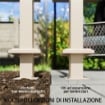 PERGOLA ADDOSSATA 3X3 M CON TETTO RETRATTILE SCORREVOLE UV30+ E FORI DI DRENAGGIO, BEIGE