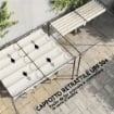 GAZEBO PERGOLA ADDOSSATA 3X4 M CON TETTO RETRATTILE SCORREVOLE E FORI DI DRENAGGIO, BIANCO CREMA
