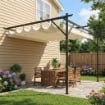 GAZEBO PERGOLA ADDOSSATA 3X3 M CON TETTO SCORREVOLE E FORI DI DRENAGGIO, CREMA