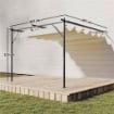 GAZEBO PERGOLA ADDOSSATA 3X3 M CON TETTO SCORREVOLE E FORI DI DRENAGGIO, CREMA
