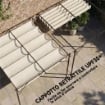 GAZEBO PERGOLA ADDOSSATA 3X3 M CON TETTO SCORREVOLE E FORI DI DRENAGGIO, CREMA
