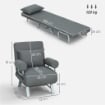 POLTRONA LETTO 3 IN 1 CON SCHIENALE RECLINABILE SU 5 LIVELLI, IN TESSUTO EFFETTO LINO, 73X78X81 CM, GRIGIO SCURO