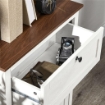 CREDENZA BASSA DA CUCINA IN STILE RUSTICO CON CASSETTO E ARMADIETTO CON RIPIANO REGOLABILE, BIANCO