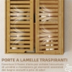 PENSILE BAGNO CON RIPIANO INTERNO REGOLABILE E ANTE A PERSIANA, IN BAMB¨, 60X20X60 CM, COLOR LEGNO