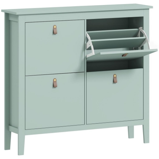 SCARPIERA SLIM 4 CASSETTI PER 20 PAIA DI SCARPE TAGLIA EU44 E RIPIANI REGOLABILI, 105X24X95.5CM, VERDE