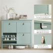 SCARPIERA SLIM 4 CASSETTI PER 20 PAIA DI SCARPE TAGLIA EU44 E RIPIANI REGOLABILI, 105X24X95.5CM, VERDE