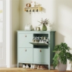 SCARPIERA SLIM 4 CASSETTI PER 20 PAIA DI SCARPE TAGLIA EU44 E RIPIANI REGOLABILI, 105X24X95.5CM, VERDE