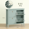 SCARPIERA SLIM 4 CASSETTI PER 20 PAIA DI SCARPE TAGLIA EU44 E RIPIANI REGOLABILI, 105X24X95.5CM, VERDE